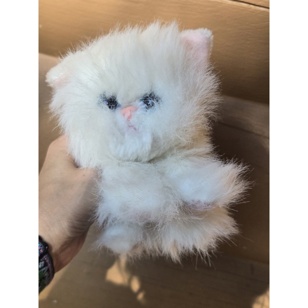 VTG Kitty Kitty Baby Kittens Tyco White Persian Cat Purring 1996 Rare No Collar
